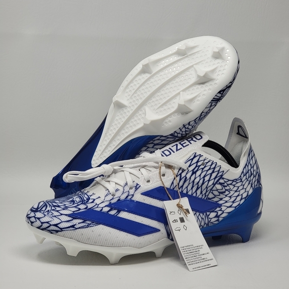 adidas Mens Size 12.5 ADIZERO ELECTRIC II Football Cleats Royal Blue IH8569 New - Picture 1 of 10